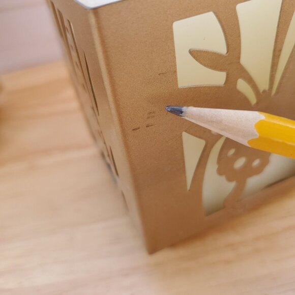 Butterfly Gold Metal Candle Holders White Unscented Candles VTG 1990s Set Of 2 - Picture 9 of 11